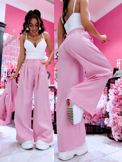 "WHITE LINE" Classic Trousers - SOFT PINK